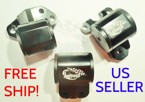 Nyppd 3pc billet engine mount kit (3 bolt): 92 93 94 95 honda civic, 94 thru 01