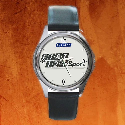 Round metal watch new !! fiat 124 sport emblem logo classic car