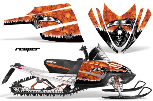 Amr sled sticker kit m8 m7 arctic cat m crossfire snowmobile graphic reaper orng