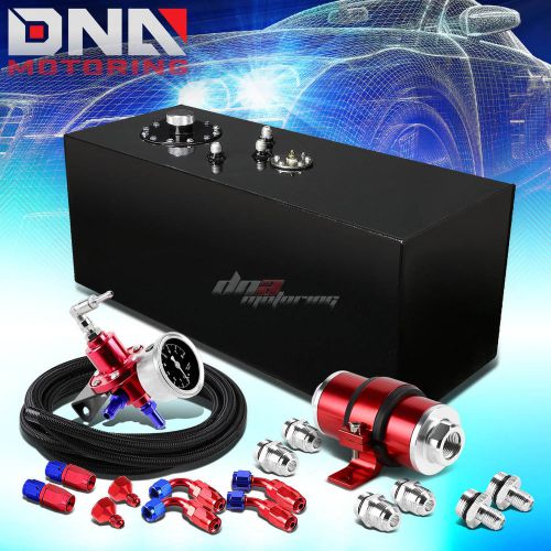 19 gallon top-feed coated fuel oil tank+pressure regulator+inline filter red