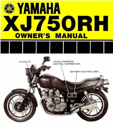 1981 yamaha xj750 seca 750 motorcycle owners manual -seca-xj 750 rh-xj750rh