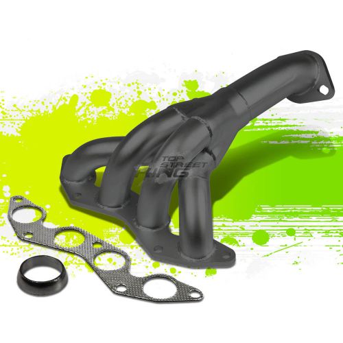 Black coated steel manifold exhaust header for 01-05 honda civic dx/lx d17a1 1.7