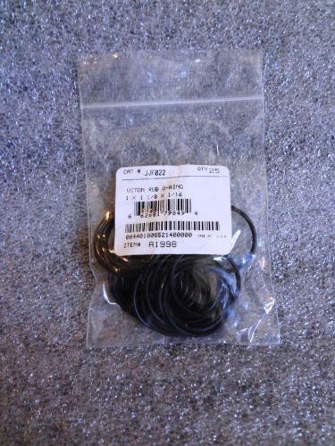Black viton o-rings 022 ~ 1" id x  1-1/8" od x cross sec 1/16" pack of 25