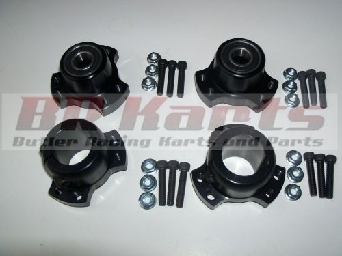 Set of 4 black front &amp; rear wheel hubs, 1.25&#034; racing go kart, cart stool midget