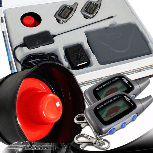 Universal jdm 2 way security alarm system remote engine starter gray controller