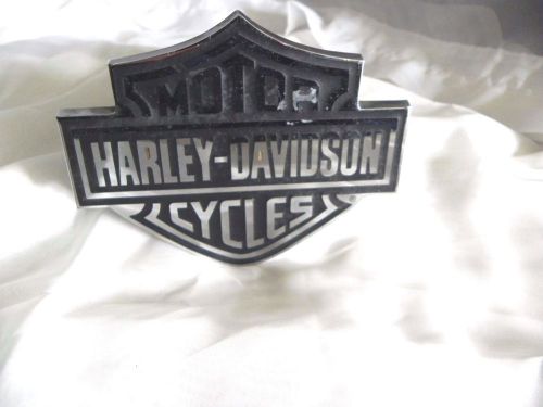 Harley-davidson motor cycles bar &amp; shield logo trailer hitch cover plug