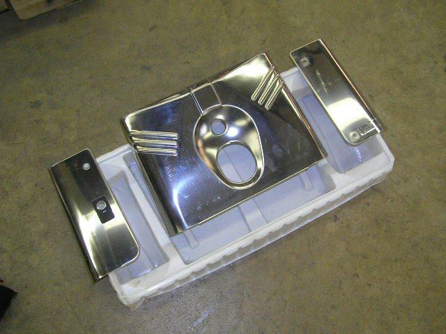 Harley davidson polished headlight fork tin cover  headlight panel softail