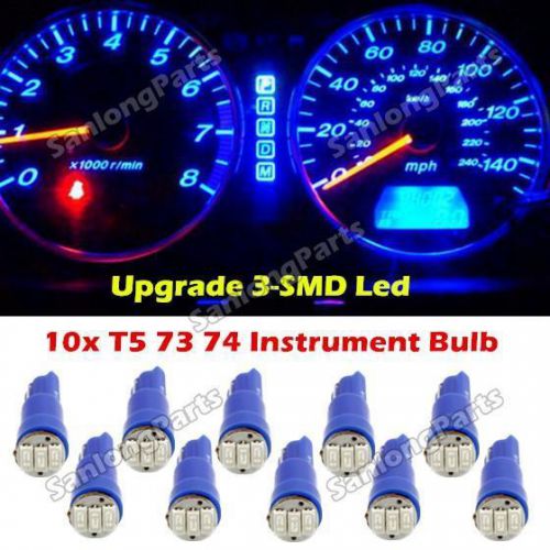10x led dashboard instrument light bulbs 3 smd t5/286 wedge blue 37 73 for ford