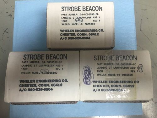 Whelen landing light lampholder assembly p/n 34-0050656-00, lot of 3