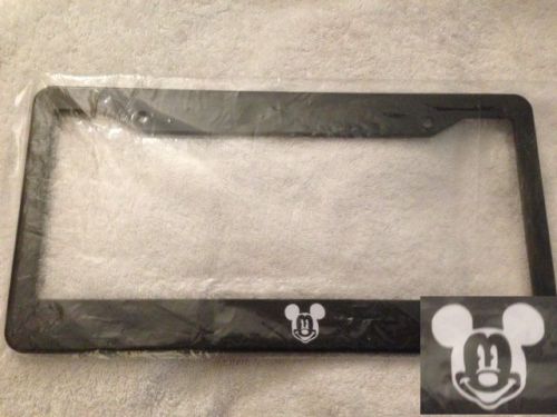 "mickey mouse smiling" black license plate frame must have disney style qty 2