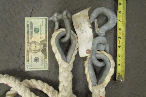 Buoy mooring line 23' twisted nylon 7/8" w/galv spring hook and timble ends