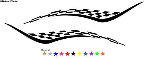 Checkered flag decals boat truck semi rv trailer racing trailer enclosed car