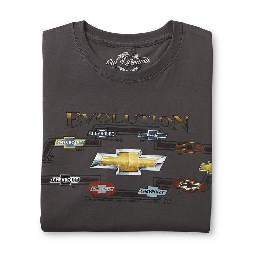 Nwt chevy chevrolet gm bowtie evolution licensed vtg men's graphic t-shirt sz l