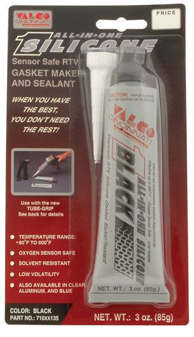 Valco all-in-one black silicone sealant 3.00 oz tube p/n 71135