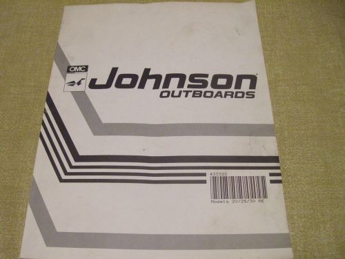 Omc johnson outboard 20 25 30 re operators manual 433322 english french good