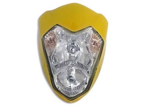 Honda kawasaki suzuki yamaha streetfighter headlight case yellow   (mi)