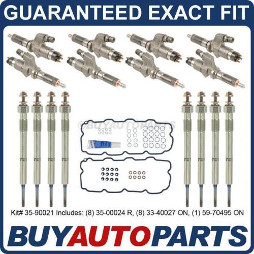 Complete diesel fuel injector kit with new glow plugs &amp; seals for duramax lb7