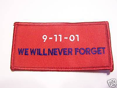 #0559 motorcycle vest patch 9-11 we will never forget