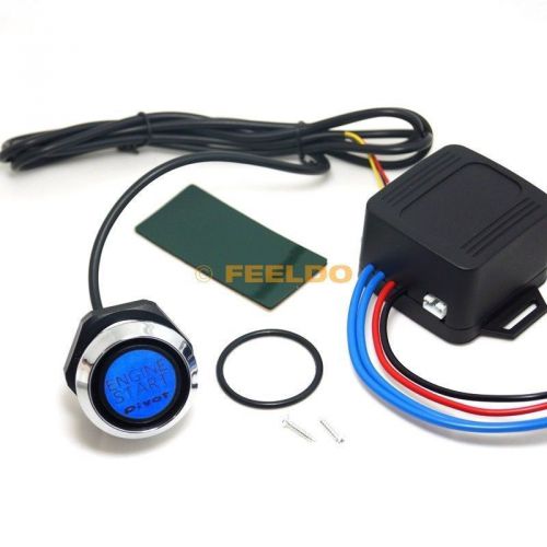One-key engine start button switch for car auto refitting with blue light 4204