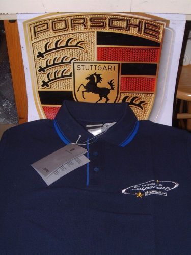 Porsche design men's nos 2002 supercup navy blue polo shirt usa s = euro m.