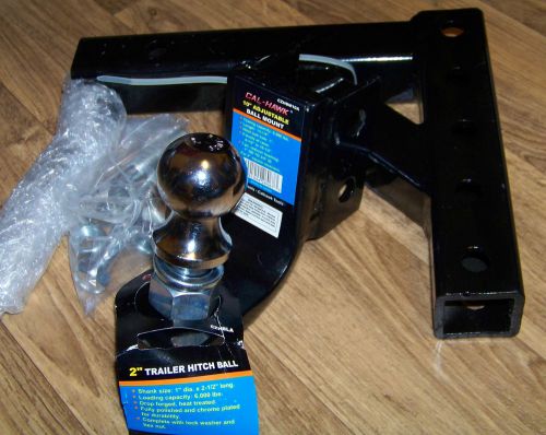 Cal-hawk 10" drop ball trailer hitch mount &amp; 2" chrome ball calhawk - new