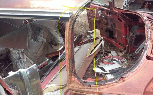 1955 56 57 chevy belair  hardtop passenger side a-pillar post