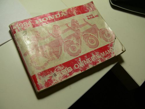 1984 honda sabre vf750  vf750s vf 750s vf 750 owner's manual