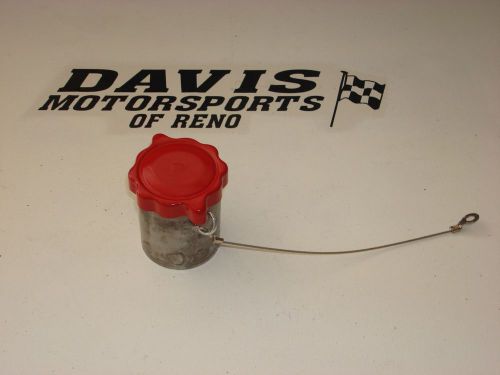 Fuel safe 2 1/4" o.d steel filler neck with 1/4 turncap and lanyard 2 3/4" tall