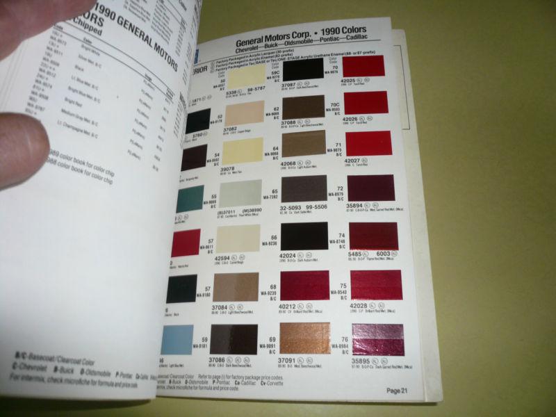 Buy 1990 NAPA Martin Senour Paint Colors AMC Chrysler Ford GM in