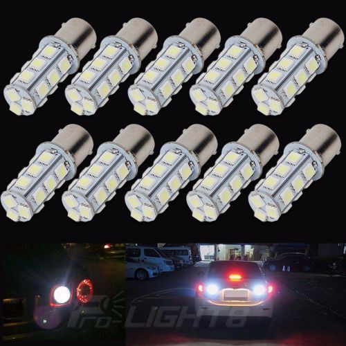 10pcs 1156 18 smd ba15s 7506 1003 1141 led light bulbs interior rv camper white