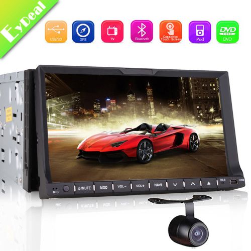 Hd 7" 2 din in dash car stereo dvd player gps navigation bluetooth radio+camera