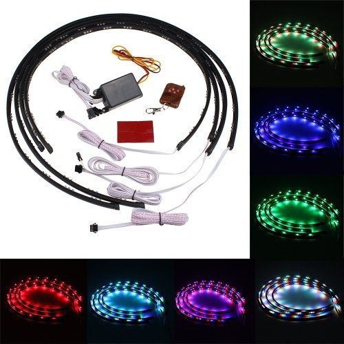 Image® 7 color 4pcs led under auto car underglow system neon lights kit strip
