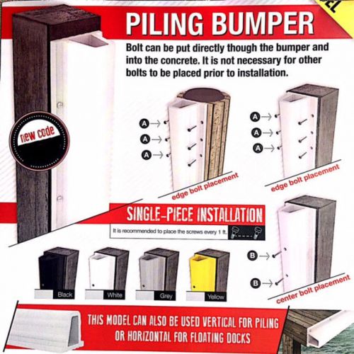 Boat dock and piling 10 ft white bumpers