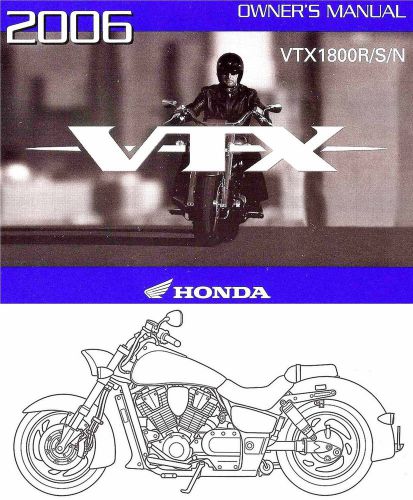 2006 honda vtx1800r/s/n motorcycle owners manual -vtx 1800 r s n-honda-vtx1800