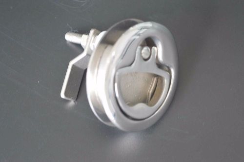 2x excellent boat stainless steel 2" hatch latch with turning lock lift handle