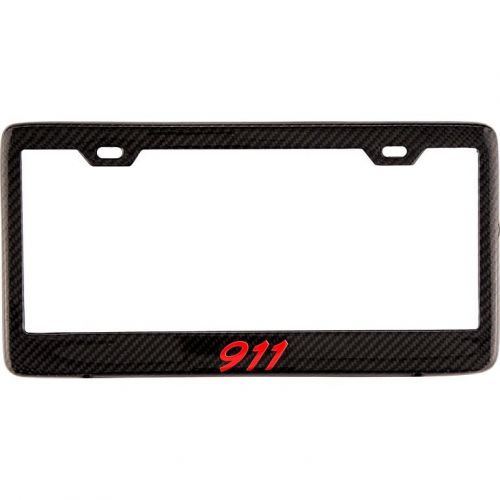 Real handmade carbon fiber license plate frame porsche 911 carrera turbo s red