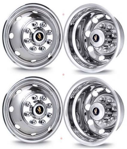 Ford e350 e450 16" 8 lug 1992-2007 stainless wheel simulator cover liners- set 4