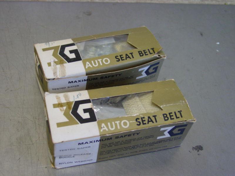 Pair of Vintage NOS Auto Seat Belt Model 721 White Front Seat Belts Hot Rat Rod , US $14.99, image 2