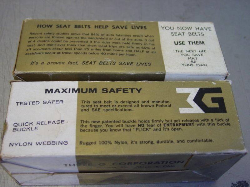 Pair of Vintage NOS Auto Seat Belt Model 721 White Front Seat Belts Hot Rat Rod , US $14.99, image 3