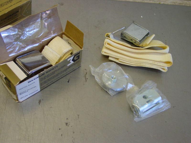 Pair of Vintage NOS Auto Seat Belt Model 721 White Front Seat Belts Hot Rat Rod , US $14.99, image 4