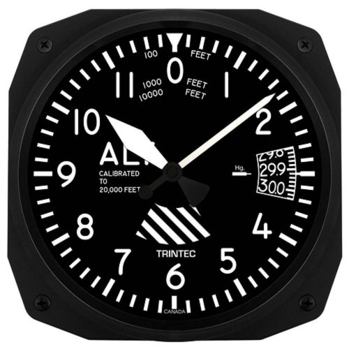 New trintec 10&#034; classic altitude altimeter aviation instrument clock aviator