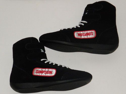 New simpson size 10 black racing shoes driving shoes dirt late model imca nascar
