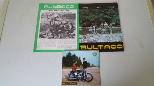 3 vintage original bultaco brochure mercurio 155,250cc matador k2 lobito campera