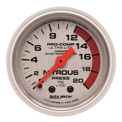 Autometer 4328 ultra-lite mechanical nitrous pressure gauge * new *