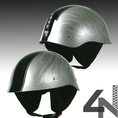 New t-54 gi ghost flame silver motorcycle street helmet scooter helmet large