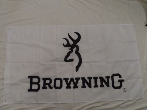 Browning white with black logo 3 x 5 banner flag  man cave gun shop hunting!!!!