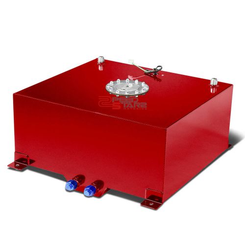 20 gallon/76l racing red aluminum gas fuel cell tank+level sender 19.75x24x10"