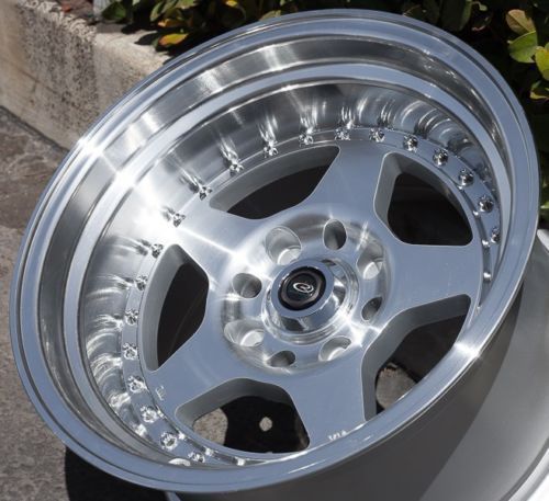 Rota kyusha 15x9 +0 4x100 silver wheels fit civic si miata integra fender flares