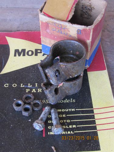 Nos mopar 1939 1940 1941 plymouth tailpipe muffler clamp with hardware