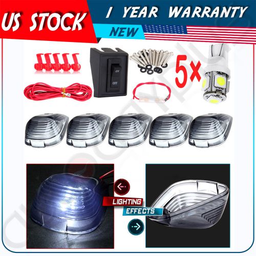 5x roof running cab marker smoke cover for ford + free  white bulb + wiring pack